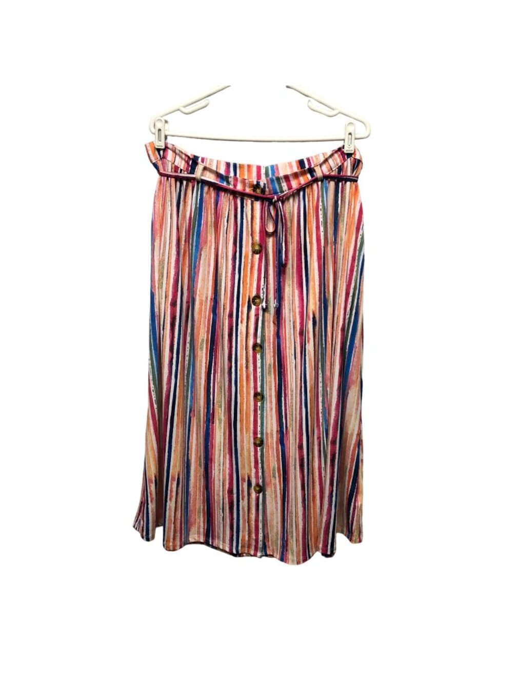 Terra and Sky Skirt Womens Size OX 14W Colorful Button Front A Line Boho NEW
